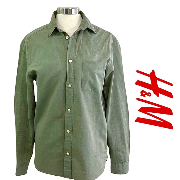 H&M Other - H&M Sage Green Button Down Regular Fit Cotton Shirt